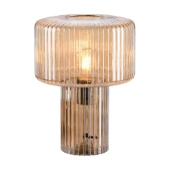 Paul Neuhaus Tischlampen|Wohnzimmerlampen*Design-Tischleuchte aus bernsteinfarbenem Glas - Andro