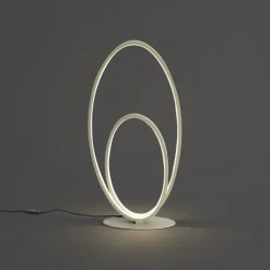 QAZQA Led-Tischleuchten|Tischlampen*Design-Tischleuchte Beige inkl. LED 3-Stufen-Dimmbar - Boomerang