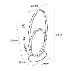 QAZQA Led-Tischleuchten|Tischlampen*Design-Tischleuchte Beige inkl. LED 3-Stufen-Dimmbar - Boomerang