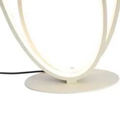 QAZQA Led-Tischleuchten|Tischlampen*Design-Tischleuchte Beige inkl. LED 3-Stufen-Dimmbar - Boomerang