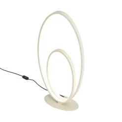 QAZQA Led-Tischleuchten|Tischlampen*Design-Tischleuchte Beige inkl. LED 3-Stufen-Dimmbar - Boomerang