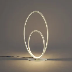 QAZQA Led-Tischleuchten|Tischlampen*Design-Tischleuchte Beige inkl. LED 3-Stufen-Dimmbar - Boomerang