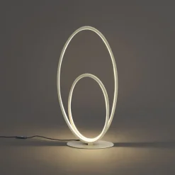 QAZQA Led-Tischleuchten|Tischlampen*Design-Tischleuchte Beige inkl. LED 3-Stufen-Dimmbar - Boomerang