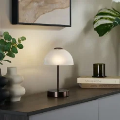 QAZQA Led-Tischleuchten|Tischlampen*Design-Tischleuchte Dunkelbronze inkl. LED Dimmbar - Joya