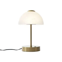 QAZQA Led-Tischleuchten|Tischlampen*Design-Tischleuchte Gold mit Opalglas inkl. LED Dimmbar - Joya