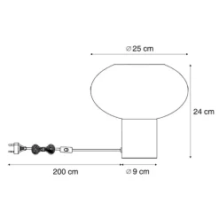 QAZQA Tischlampen|Wohnzimmerlampen*Design-Tischleuchte Messing mit bernsteinfarbenem Glas - Umbrella