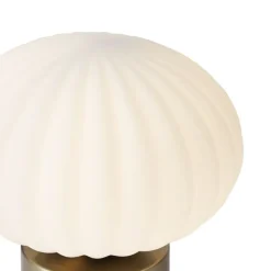 QAZQA Tischlampen|Wohnzimmerlampen*Design-Tischleuchte Messing mit Opalglas - Mochi