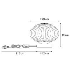 QAZQA Tischlampen|Wohnzimmerlampen*Design-Tischleuchte Messing mit Opalglas - Mochi