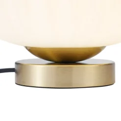 QAZQA Tischlampen|Wohnzimmerlampen*Design-Tischleuchte Messing mit Opalglas - Mochi