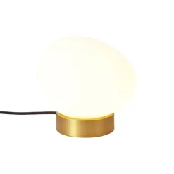 QAZQA Tischlampen|Wohnzimmerlampen*Design-Tischleuchte Messing mit Opalglas - Sally