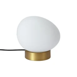 QAZQA Tischlampen|Wohnzimmerlampen*Design-Tischleuchte Messing mit Opalglas - Sally