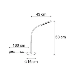 QAZQA Led-Tischleuchten|Tischlampen*Design-Tischleuchte schwarz inkl. LED mit Touch-Dimmer - Palka