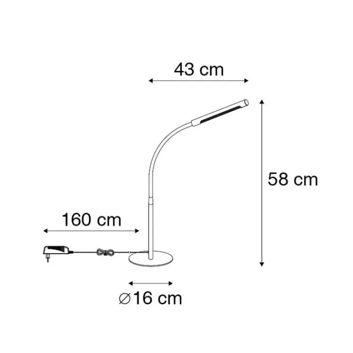 QAZQA Led-Tischleuchten|Tischlampen*Design-Tischleuchte schwarz inkl. LED mit Touch-Dimmer - Palka