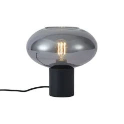 QAZQA Tischlampen|Wohnzimmerlampen*Design-Tischleuchte Schwarz mit Rauchglas - Umbrella