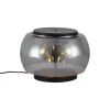 QAZQA Tischlampen|Wohnzimmerlampen*Design-Tischleuchte schwarz mit Rauchglas 3-flammig - Bino