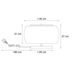 QAZQA Tischlampen|Wohnzimmerlampen*Design-Tischleuchte schwarz mit Rauchglas 3-flammig - Bino