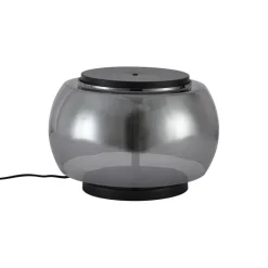 QAZQA Tischlampen|Wohnzimmerlampen*Design-Tischleuchte schwarz mit Rauchglas 3-flammig - Bino