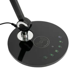QAZQA Led-Tischleuchten|Tischlampen*Design-Tischleuchte schwarz inkl. LED mit Touch- und Induktionsladegerät - Don