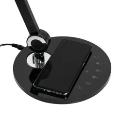 QAZQA Led-Tischleuchten|Tischlampen*Design-Tischleuchte schwarz inkl. LED mit Touch- und Induktionsladegerät - Don