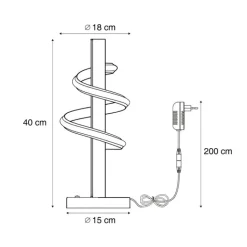 QAZQA Led-Tischleuchten|Tischlampen*Design-Tischleuchte schwarz inkl. LED dimmbar - Rolla