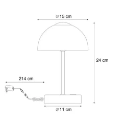 QAZQA Led-Tischleuchten|Tischlampen*Design-Tischleuchte Stahl mit Opalglas inkl. LED Dimmbar - Joya