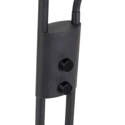 QAZQA Schlafzimmerlampen|Wohnzimmerlampen*Design-Uplighter Jazzy mit Leselampe eckig schwarz