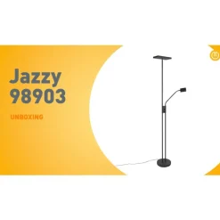 QAZQA Schlafzimmerlampen|Wohnzimmerlampen*Design-Uplighter Jazzy mit Leselampe eckig schwarz