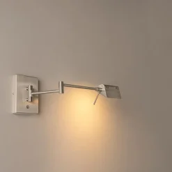 QAZQA Schlafzimmerlampen|Küchenlampen*Design-Wandleuchte aus Stahl inkl. LED dimmbar - Notia