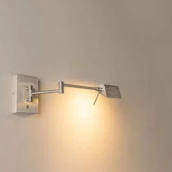 QAZQA Schlafzimmerlampen|Küchenlampen*Design-Wandleuchte aus Stahl inkl. LED dimmbar - Notia