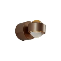 QAZQA Led-Wandleuchten|Wandleuchten*Design-Wandleuchte Dunkelbronze inkl. LED IP44 - Lens