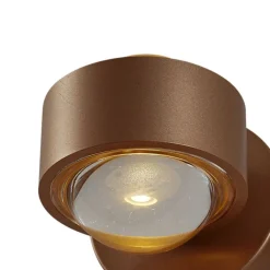 QAZQA Led-Wandleuchten|Wandleuchten*Design-Wandleuchte Dunkelbronze inkl. LED IP44 - Lens