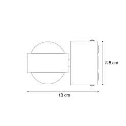 QAZQA Led-Wandleuchten|Wandleuchten*Design-Wandleuchte Dunkelbronze inkl. LED IP44 - Lens