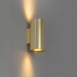 QAZQA Wandleuchten|Wohnzimmerlampen*Design-Wandleuchte gold rund 2-flammig – Sab Honey