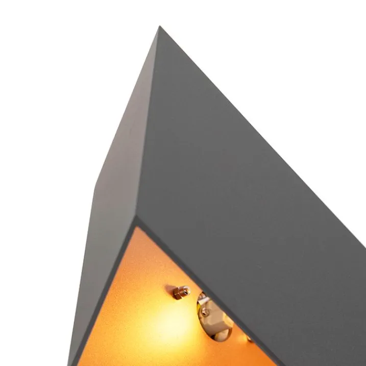 QAZQA Schlafzimmerlampen|Küchenlampen*Design-Wandleuchte grau mit Kupfer-Interieur - Fold