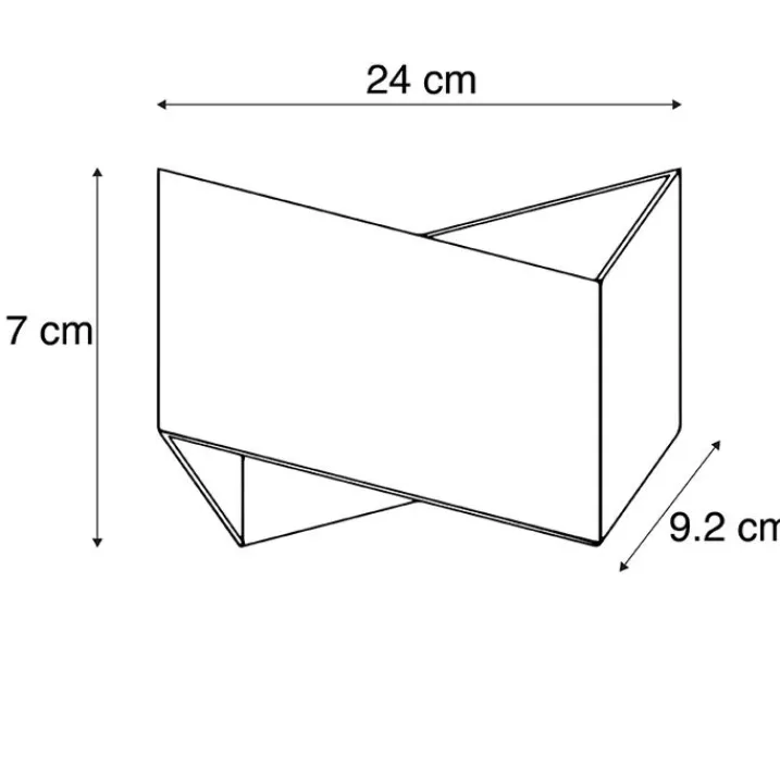 QAZQA Schlafzimmerlampen|Küchenlampen*Design-Wandleuchte grau mit Kupfer-Interieur - Fold