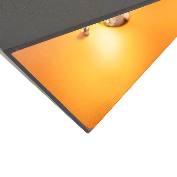 QAZQA Schlafzimmerlampen|Küchenlampen*Design-Wandleuchte grau mit Kupfer-Interieur - Fold