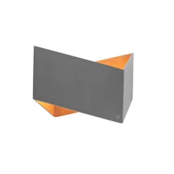 QAZQA Schlafzimmerlampen|Küchenlampen*Design-Wandleuchte grau mit Kupfer-Interieur - Fold