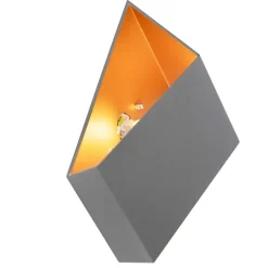 QAZQA Schlafzimmerlampen|Küchenlampen*Design-Wandleuchte grau mit Kupfer-Interieur - Fold