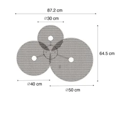 QAZQA Wandleuchten|Wohnzimmerlampen*Design-Wandleuchte schwarz mit Netz 3-flammig – Jane