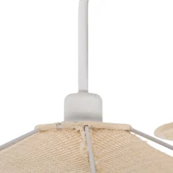 QAZQA Wandleuchten|Wohnzimmerlampen*Design-Wandleuchte weiß mit Stoff 3-flammig – Jane