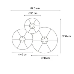 QAZQA Wandleuchten|Wohnzimmerlampen*Design-Wandleuchte weiß mit Stoff 3-flammig – Jane