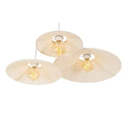 QAZQA Wandleuchten|Wohnzimmerlampen*Design-Wandleuchte weiß mit Stoff 3-flammig – Jane