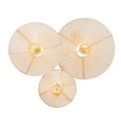 QAZQA Wandleuchten|Wohnzimmerlampen*Design-Wandleuchte weiß mit Stoff 3-flammig – Jane