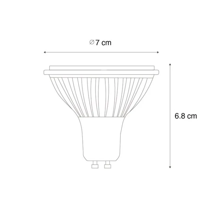 LUEDD Led Lampen*Dimmbare GU10 LED-Glühbirne 70 mm 6,5 W 600 lm 2700 K