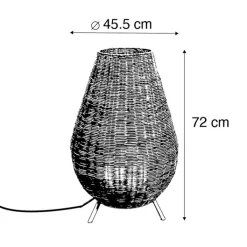 Newgarden Gartenbeleuchtung|Led-Außenleuchten*Dimmbare Stehleuchte aus Rattan IP65 mit Fernbedienung - Saona
