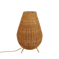 Newgarden Gartenbeleuchtung|Led-Außenleuchten*Dimmbare Stehleuchte aus Rattan IP65 mit Fernbedienung - Saona