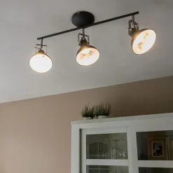 QAZQA Deckenstrahler|Aufbaustrahler*Drehbarer und neigbarer Industriestrahler in Anthrazit - Tommy 3