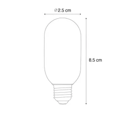 LUEDD Filament Lampen|Led Lampen*E14 Dimmbare LED Gold T25 4W 250lm 2200K