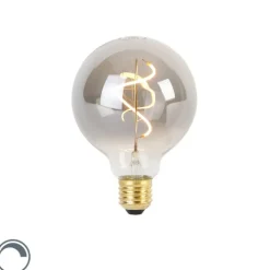 LUEDD Led Lampen*E27 dimmbare LED Spiralfadenlampe G95 Rauch 3W 95 lm 1800K