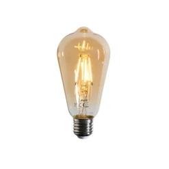 LUEDD Led Lampen*E27 Dimmbare LED-Filament-Glühbirne ST64 Gold 4,5W 450 lm 2200K